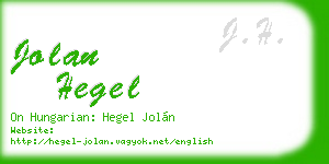 jolan hegel business card
